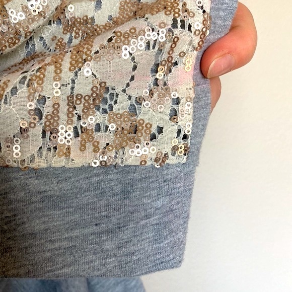 LOFT Sequin and Lace Sweatshirt - Picture 6 of 6